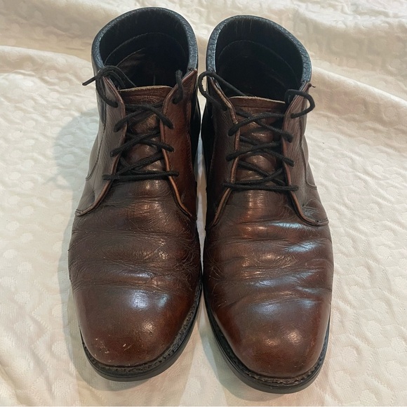 Vtg Mason USA Mens Sz 8.5 D Leather Work Ankle Lace Up Chukka Boots FAIR No Slip - Picture 2 of 13